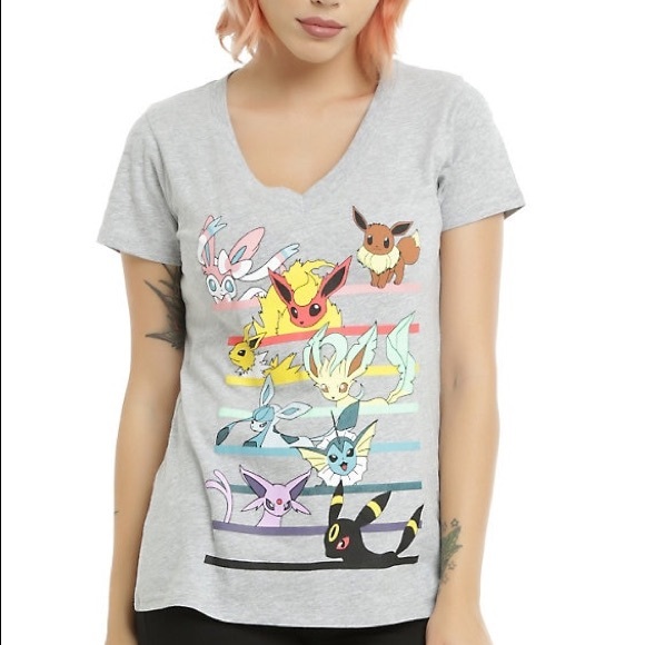 Mighty Fine Tops - Pokémon Plus Size 2X Eevee Evolution Graphic Shirt